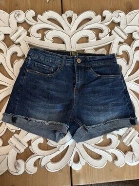 Tru Craft Size 5 Junior Stretch Denim Shorts Dark Denim